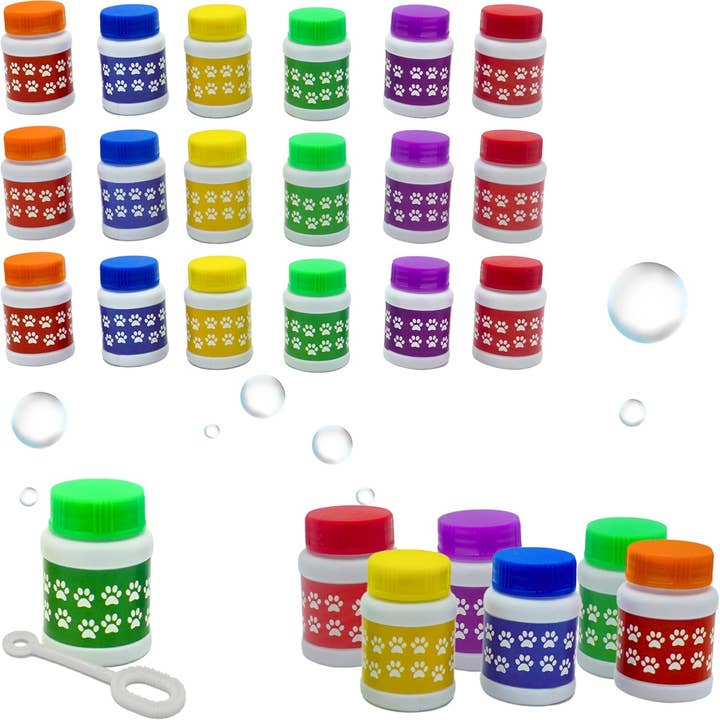 4E's Novelty - Wholesale Party Favor - Paw Print Bubble Bottles - 24 Pack, 1 oz, Paw Patrol Party Favors7