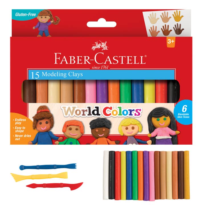 World Colors - 15 Modeling Clays with Skin Tones for Kids for wholesale by Faber-Castell / Creativity for Kids