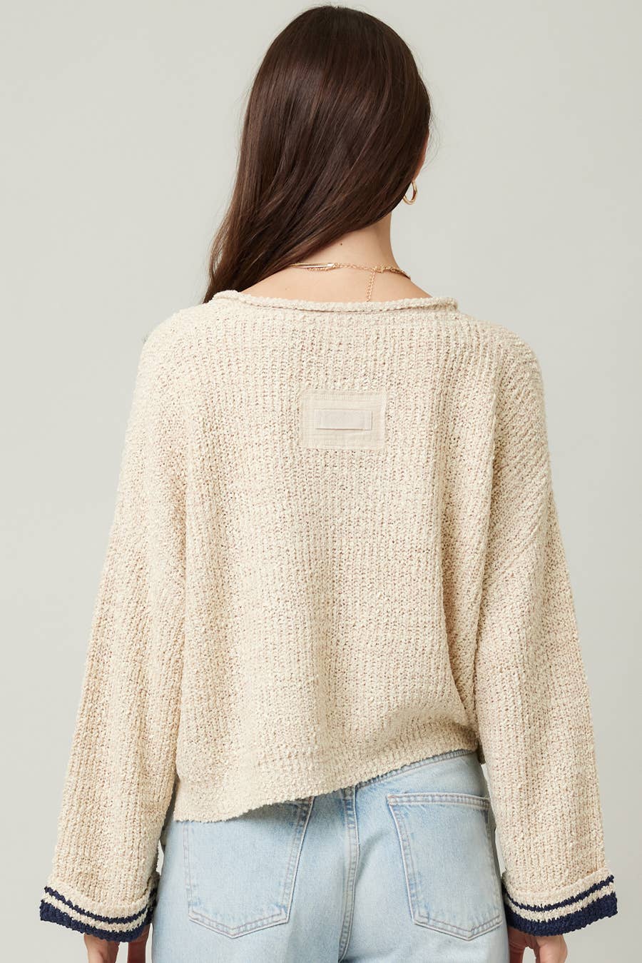 ILLA ILLA - Vente Pull en maille – femme - Pull à manches longues avec empiècements7