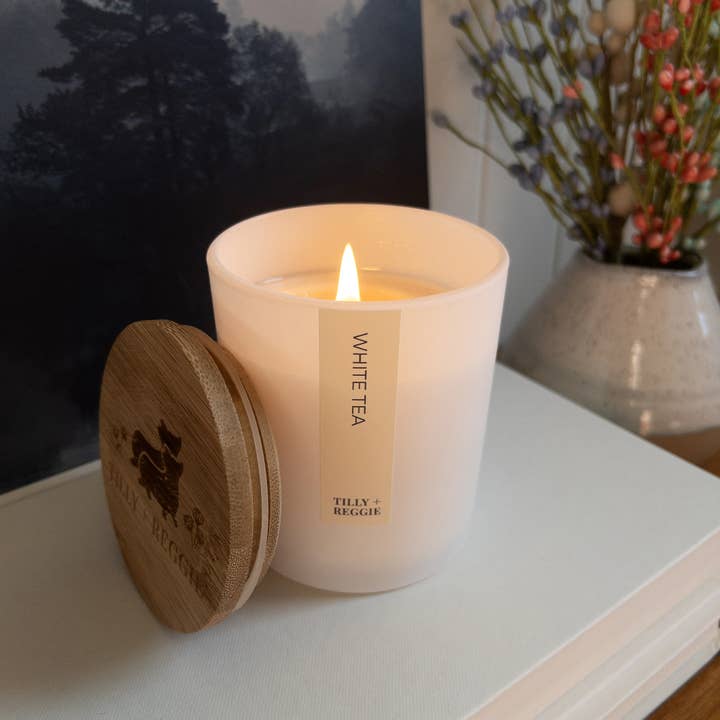 Tilly + Reggie - Wholesale Jar/Filled Candle - Soy Wax Candles | Classic Collection | White Tea2