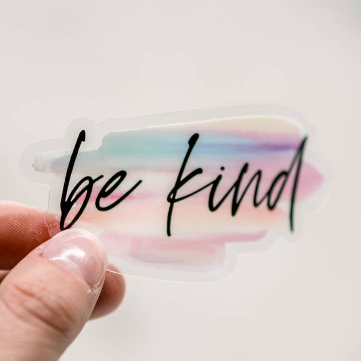 Be Kind Ombre Clear, Vinyl Sticker, 3x3 in for wholesale by Savannah and James Co
