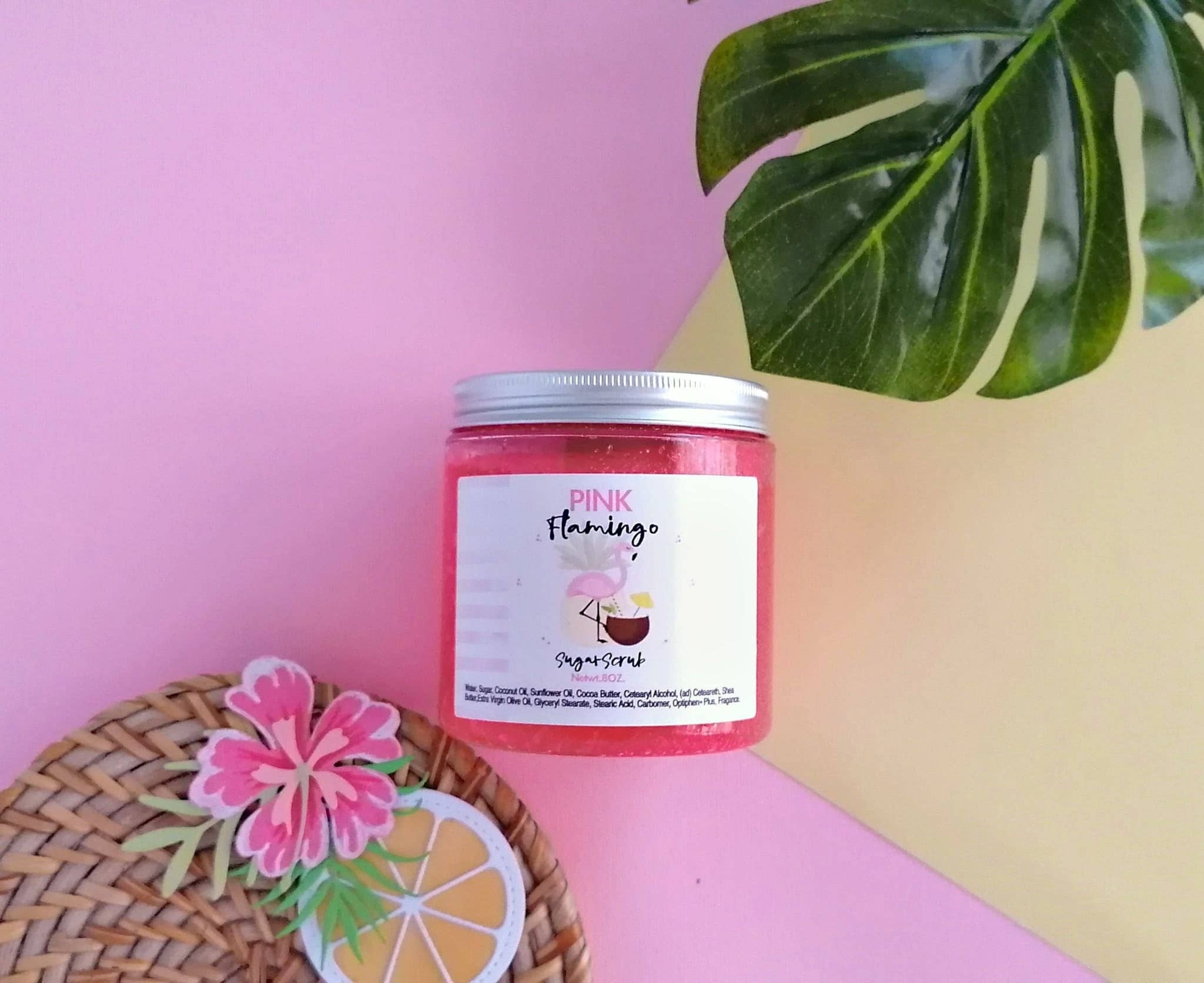 PINK FLAMINGO CANDLE - Wholesale Body Scrub/Exfoliant - Pink Flamingo 🦩  | Coconut Oil Sugar Scrub 8oz1