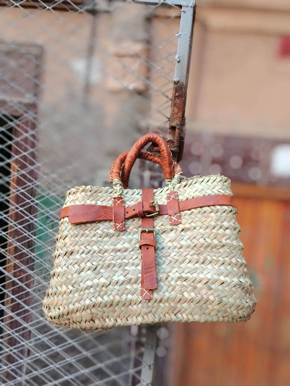 DarKech - Wholesale Beach Bag - Handmade French Baskets with Leather Straps Straw Basket Bag5