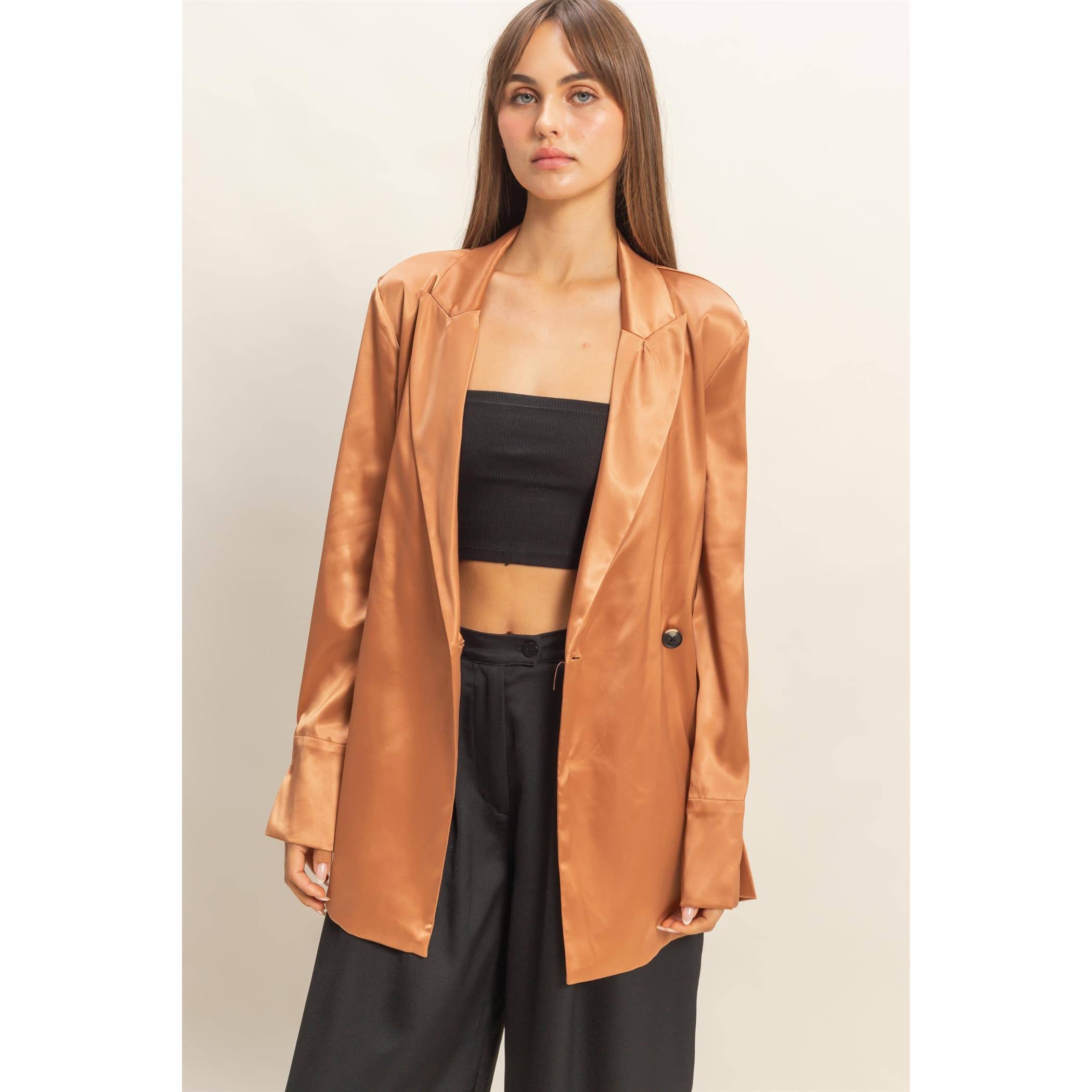 HYFVE - Wholesale Blazer - Women's - Satin Long Sleeve Blazer12