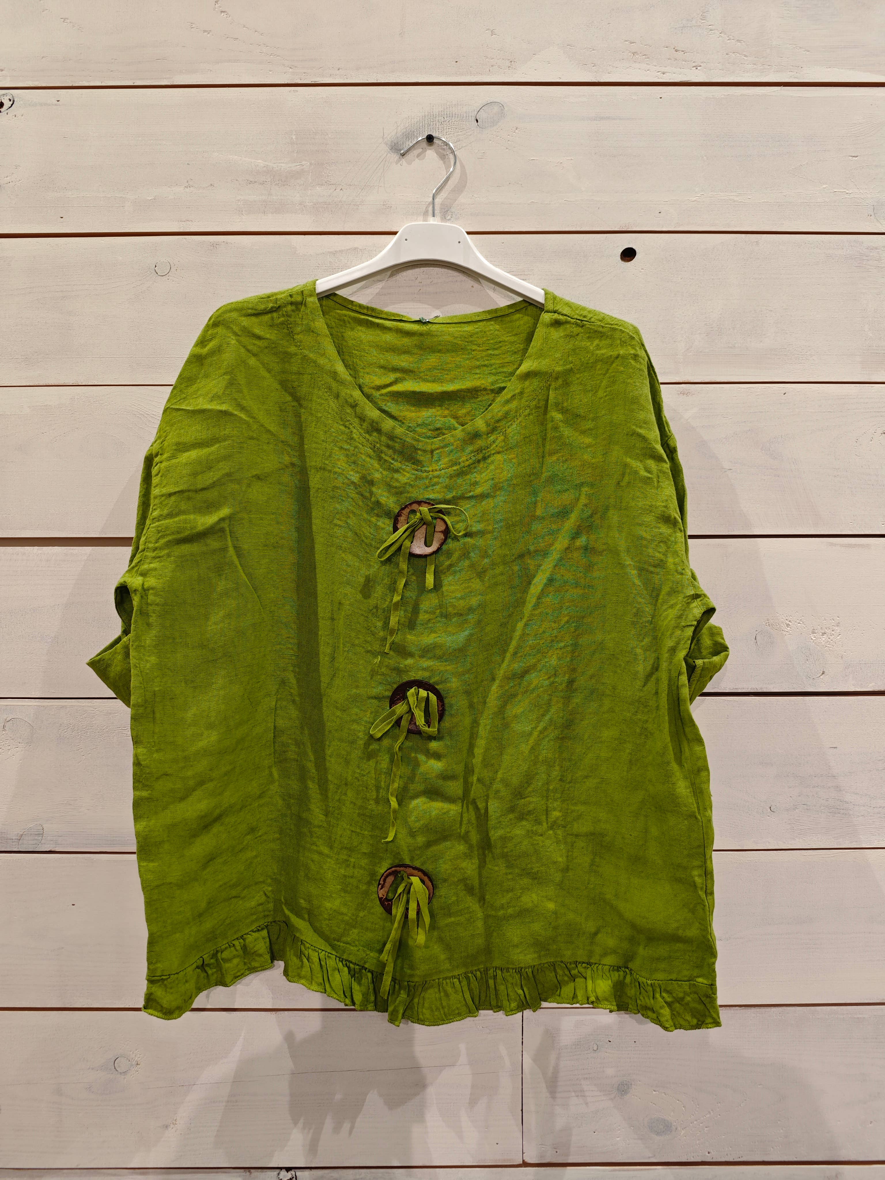 Linos y Textiles – wholesale Blus - Dam – Ringblus i 100 % linne3