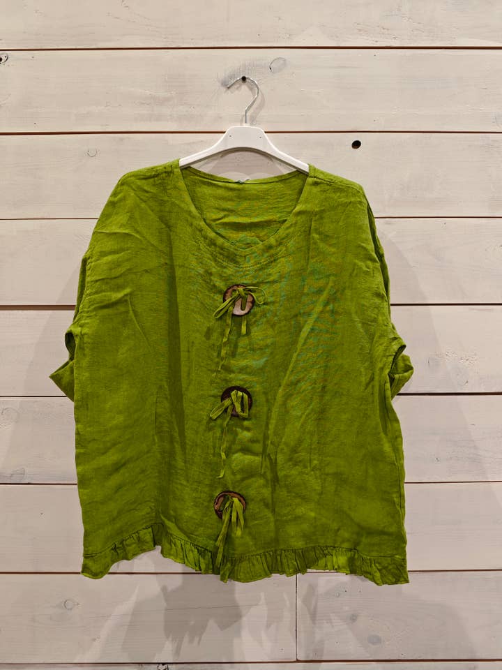 Linos y Textiles – wholesale Blus - Dam – Ringblus i 100 % linne3