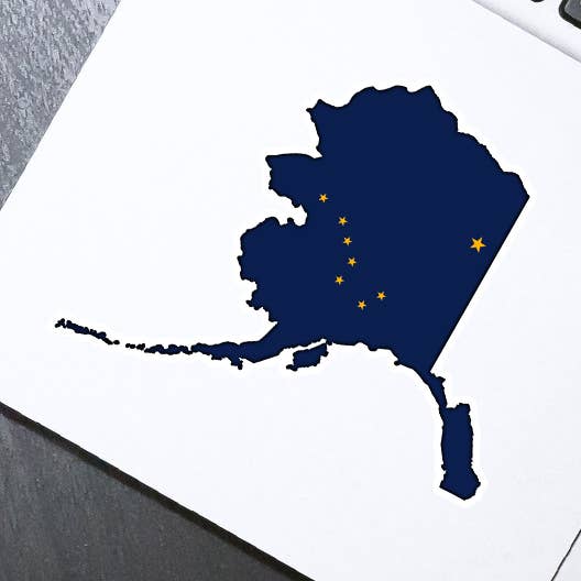 Alaska statens flagga klistermärke för wholesale av HackStickers