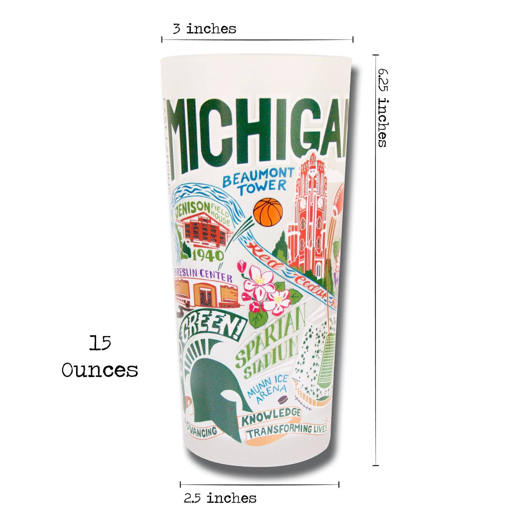 catstudio - Wholesale Drinking Glass/Cup - Michigan State University Collegiate Drinking Glass2