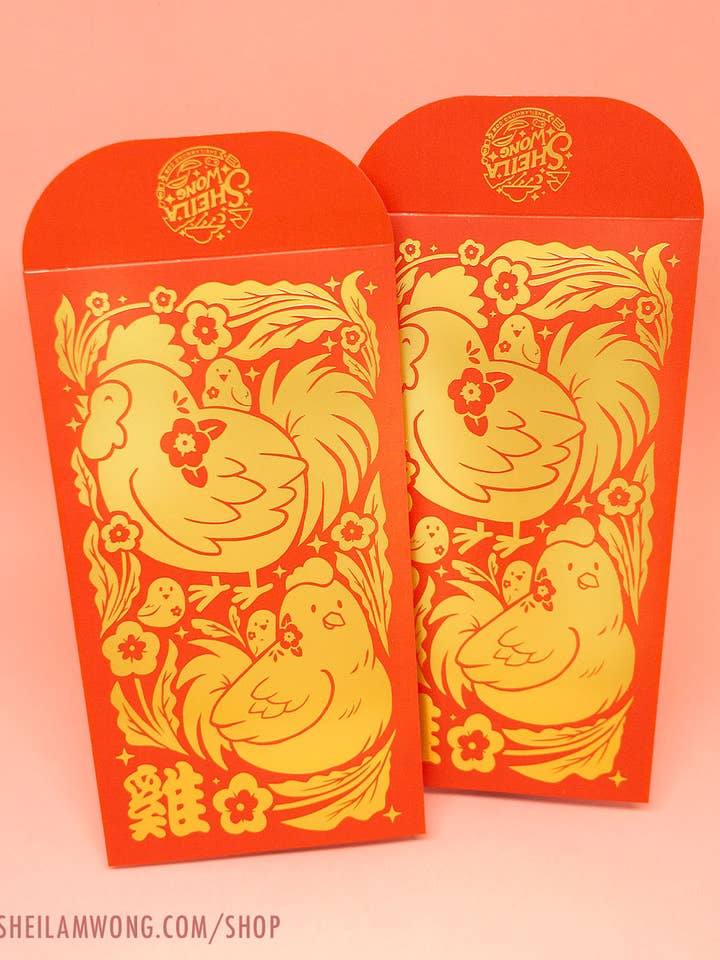 Year of the Rooster - Deluxe Red Envelope for wholesale by Sheila Wong