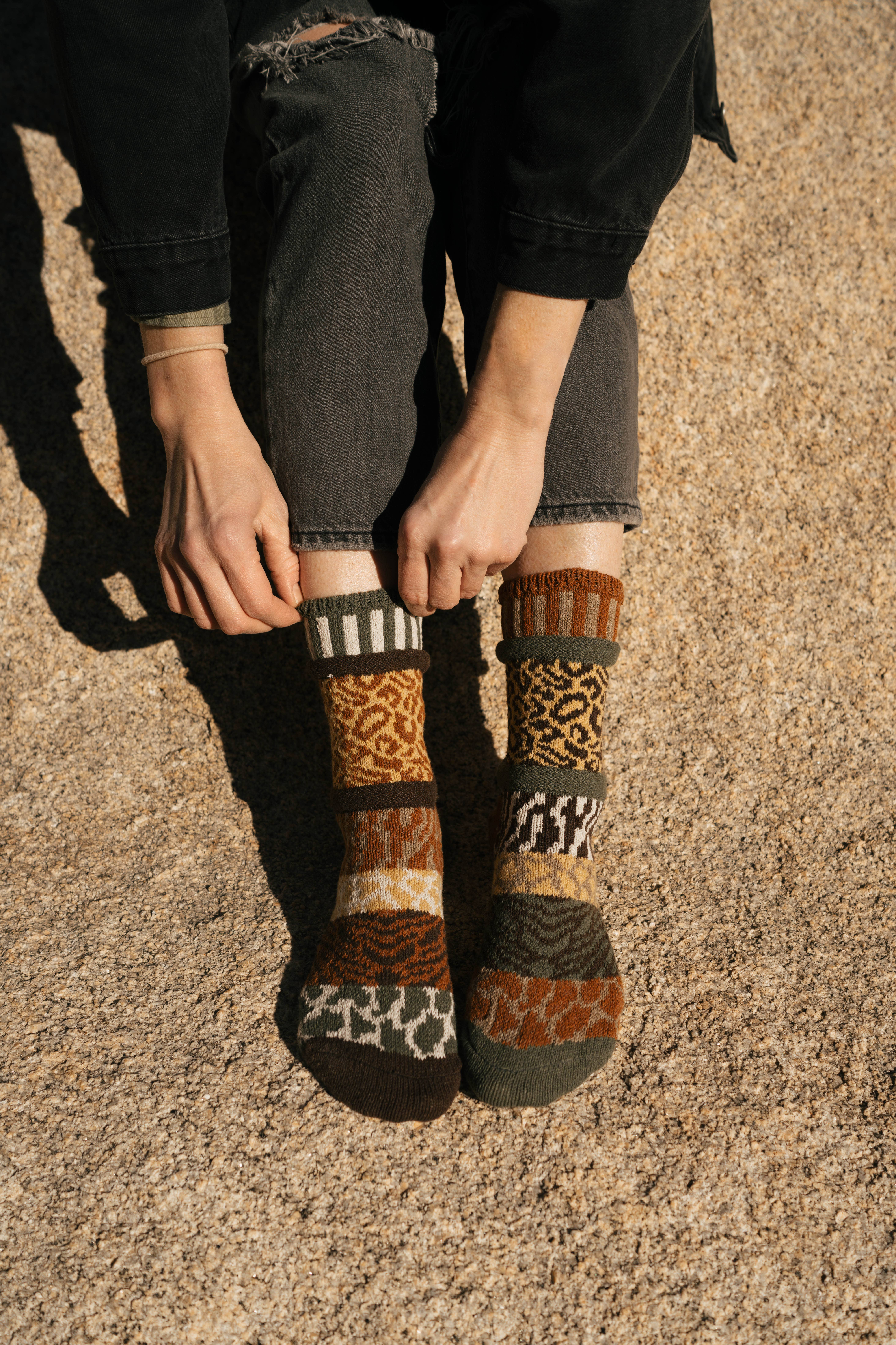 Solmate Socks - Wholesale Socks - Women's - Savanna Crew Socks | Gives Back To Wildlife Conservation 1
