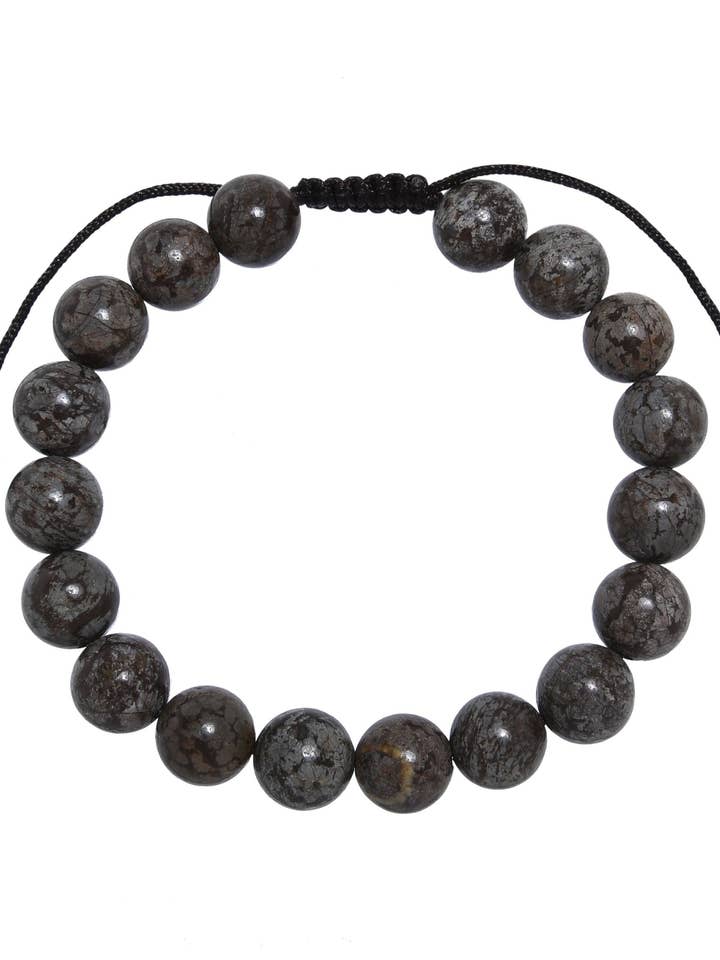 Red Snowflake Stone Braided Bracelet B4157-10MM for wholesale by Ole