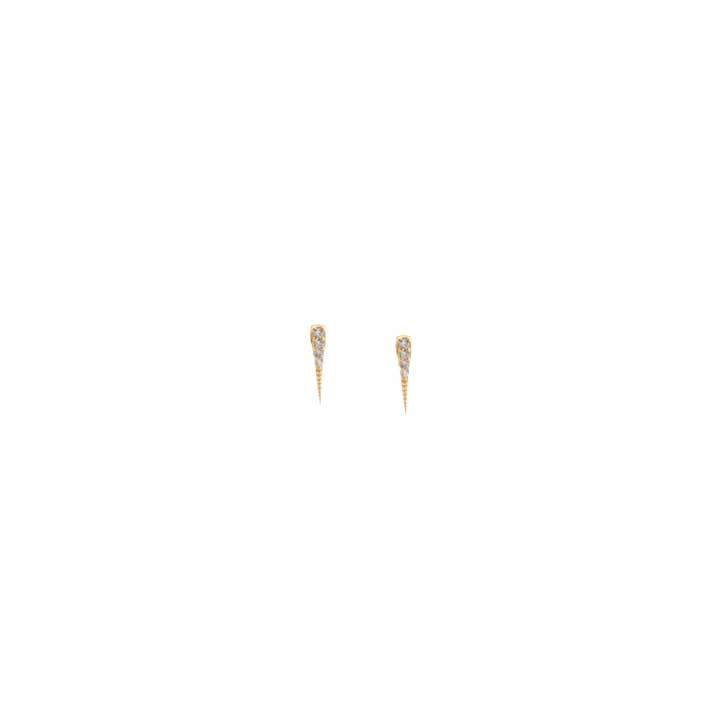gold plated mini triangle cz post for wholesale on Faire