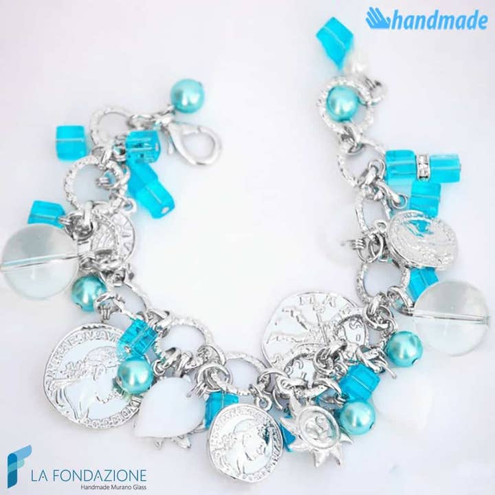 Pulsera Lira Charm en cristal de Murano para venta al por mayor de La Fondazione - Handmade Murano Glass