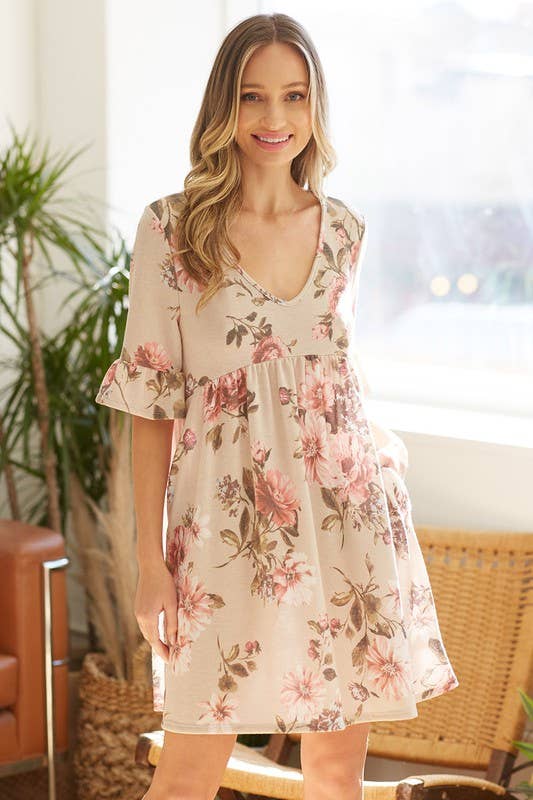 lovely melody - Wholesale Dress - Women's - LMD5342-F-BE MY SPRING FLORAL BABYDOLL DRESS8