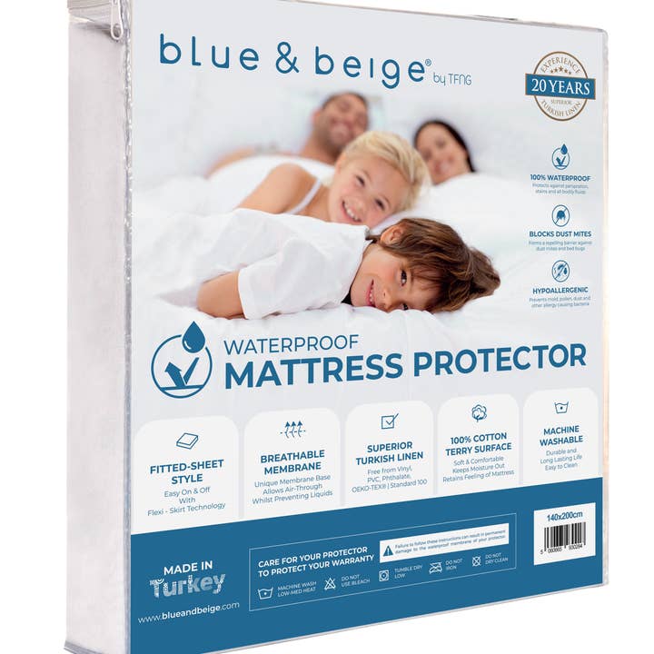 White Premium High-Quality Waterproof Mattress Protector -140X200 for wholesale on Faire0