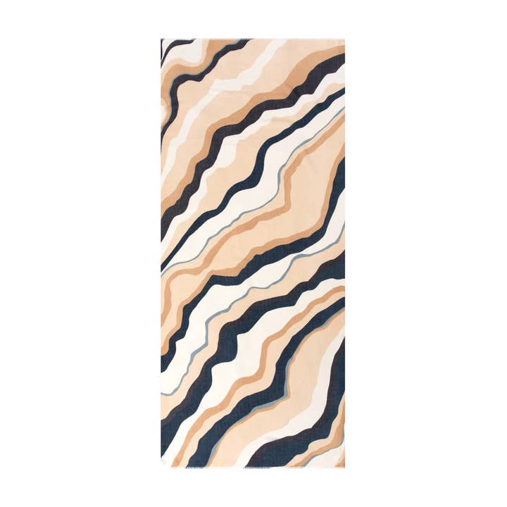 Aavion – wholesale Scarf – Women's – Modern Wave Print Scarf – Scarves for Women