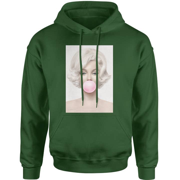 Expression Tees - Wholesale Hoodie - Unisex - Marilyn Monroe Pink Bubble Gum Adult Hoodie Sweatshirt