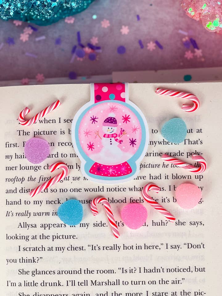 Snowman Snow Globe Magnetic Bookmark for wholesale by Emily Cromwell Designs