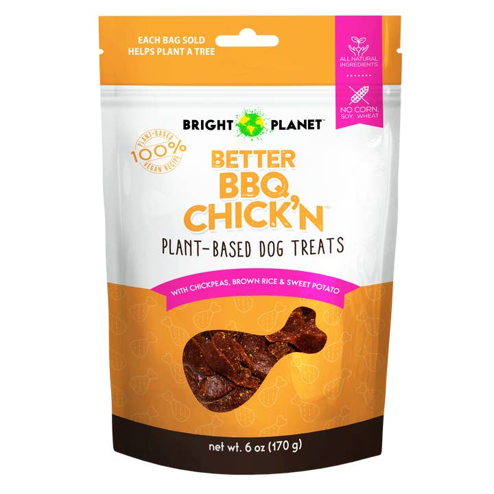 Better BBQ Chick'n Dog Treat for wholesale by Bright Planet Pet