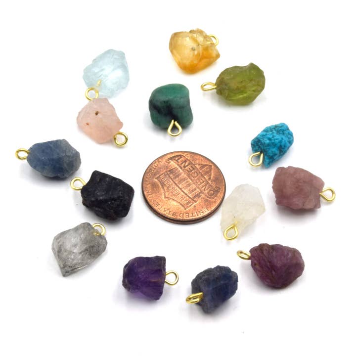 Only Beads - Wholesale Individual charm/pendant - Natural Raw Gemstone Charms - Birthstone Pendants4