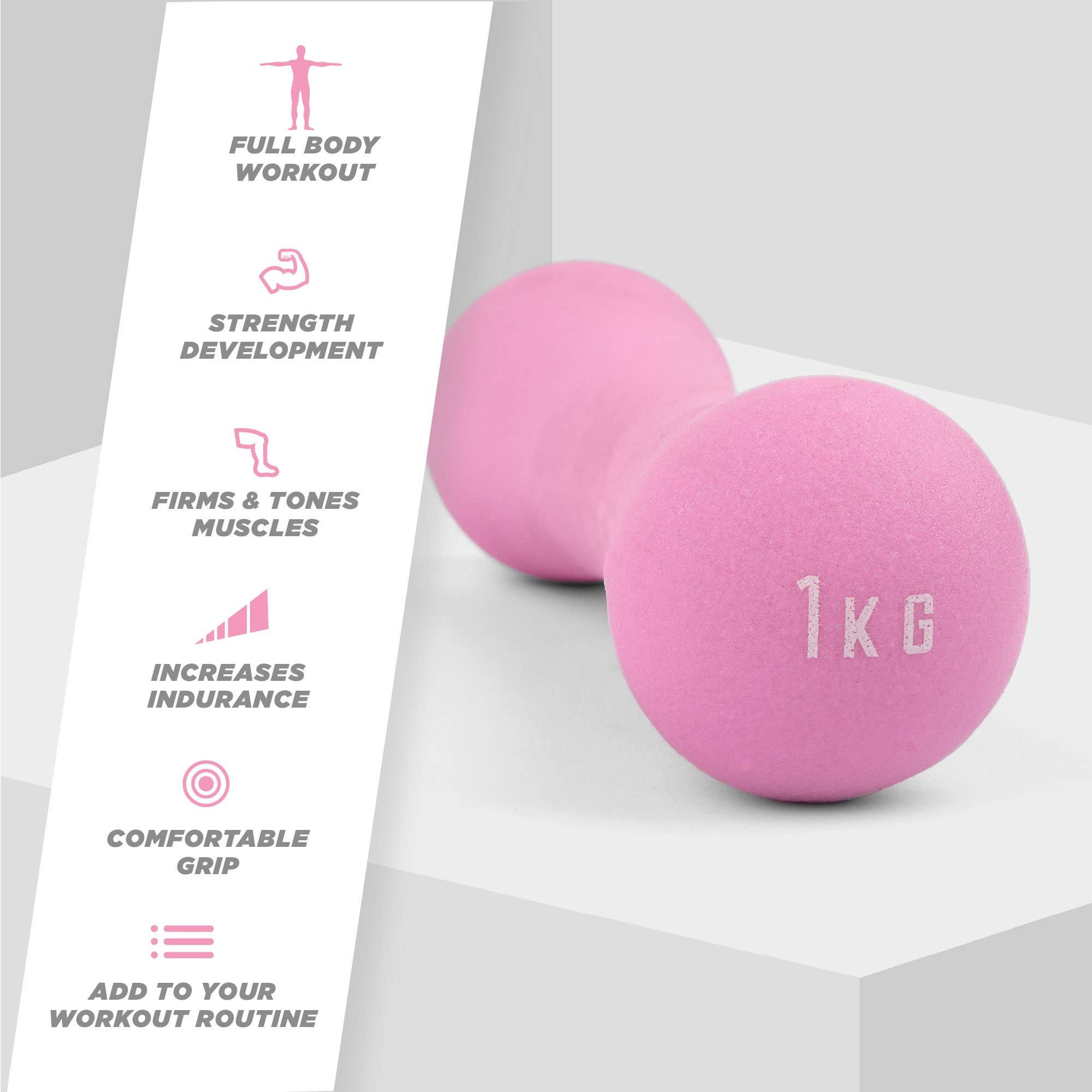 Phoenix Fitness - Wholesale Fitness Equipment - Dumbbell  1Kg  Pink4