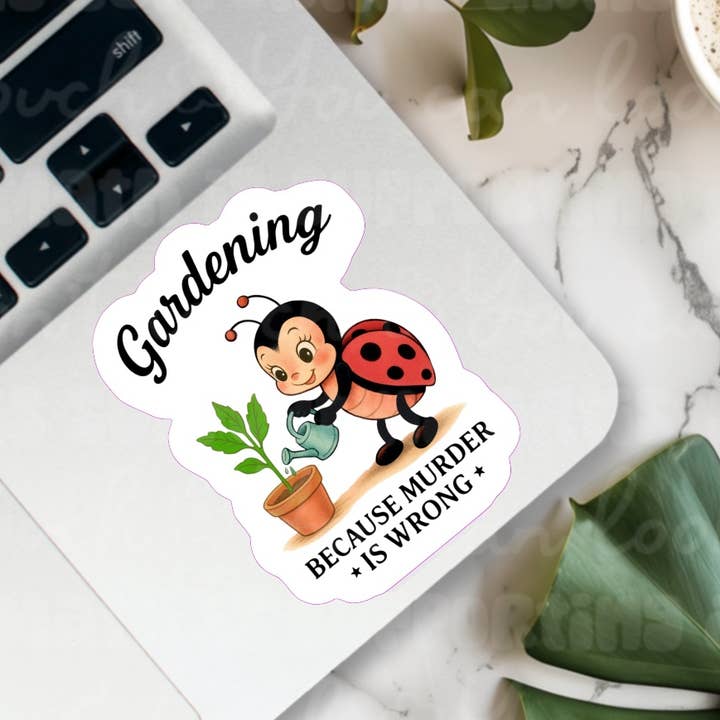 Gardening Plant Lover Ladybug Sticker for wholesale by Ace the Pitmatian Co