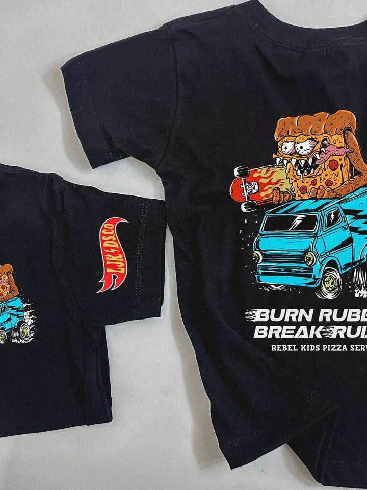 Rebel Kids Pizza Service (front pocket & back) for wholesale by LJkids.Co