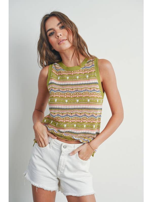 BUTTERMELON – Großhandel Strickoberteil – Damen – Geo-Muster-Stricktop - BMW735522