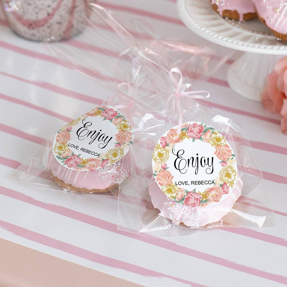 Weddingstar Inc. - Wholesale Party Favor Bag/Box - Clear Cellophane Favor Bags W/ Stickers - Modern Floral3