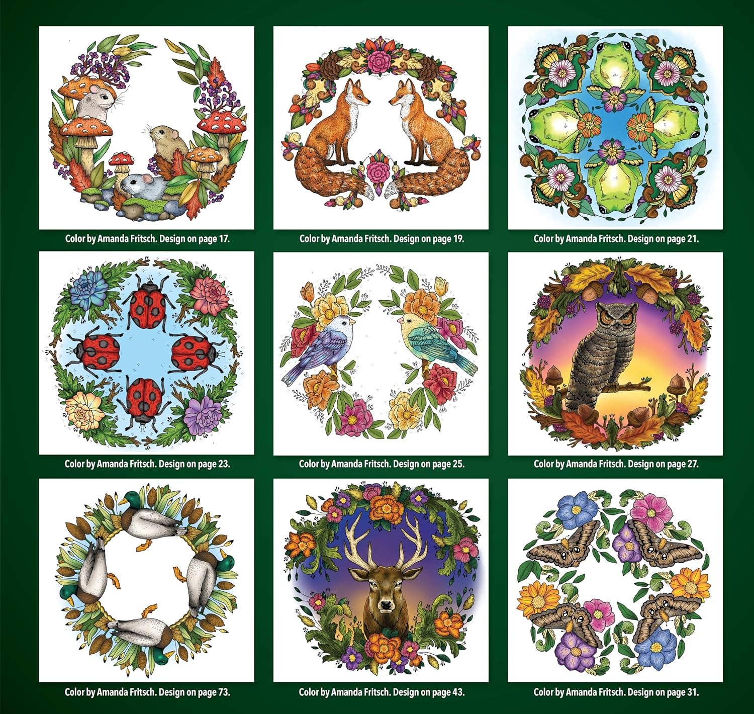 Fox Chapel Publishing - Wholesale Coloring & Activity Book - Adult - Forest Mandalas Coloring Book- Woodland Creatures and Scenes2