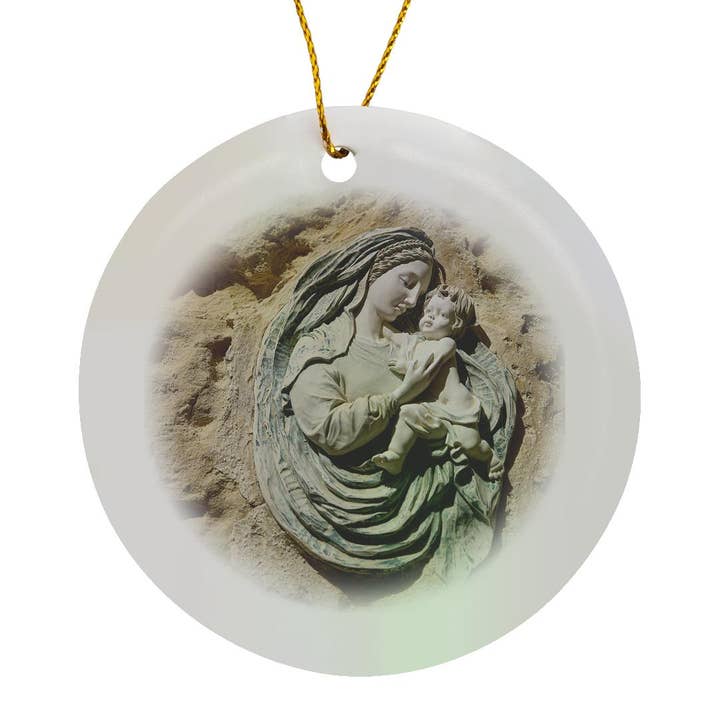 3dRose - Wholesale Ornament - 3dRose, Valletta, Malta. Walled city, Mother and a child fresco on limestone., Ornament