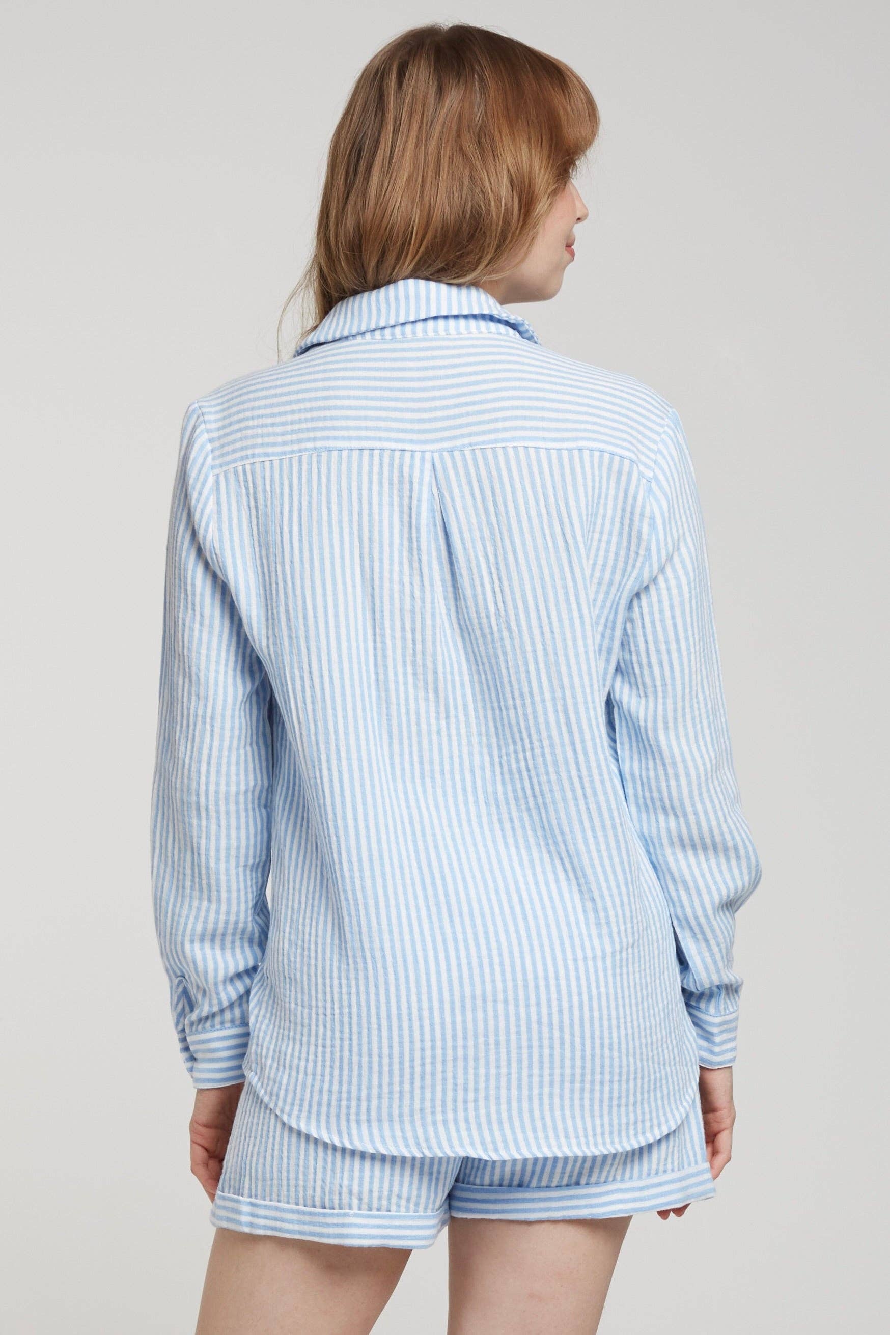 Andy & Lucy – Engroshandel Skjorte - Dame – HEATHER - stribet bomuldsgaze-skjorte2