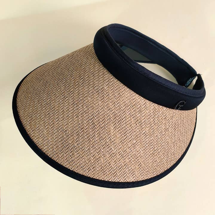 ACCITY - Wholesale Visor - Women's - TWO TONE STRAW VISOR HAT_CWAH04674