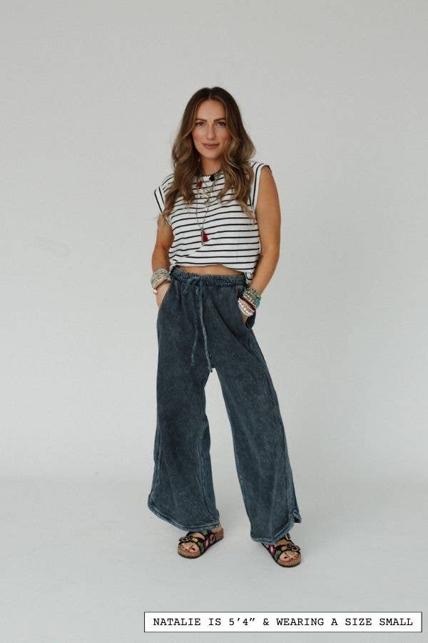 Three Bird Nest - Wholesale Pants - Women's - So Comfy Wide Leg Pant Petite Length - New Navy1