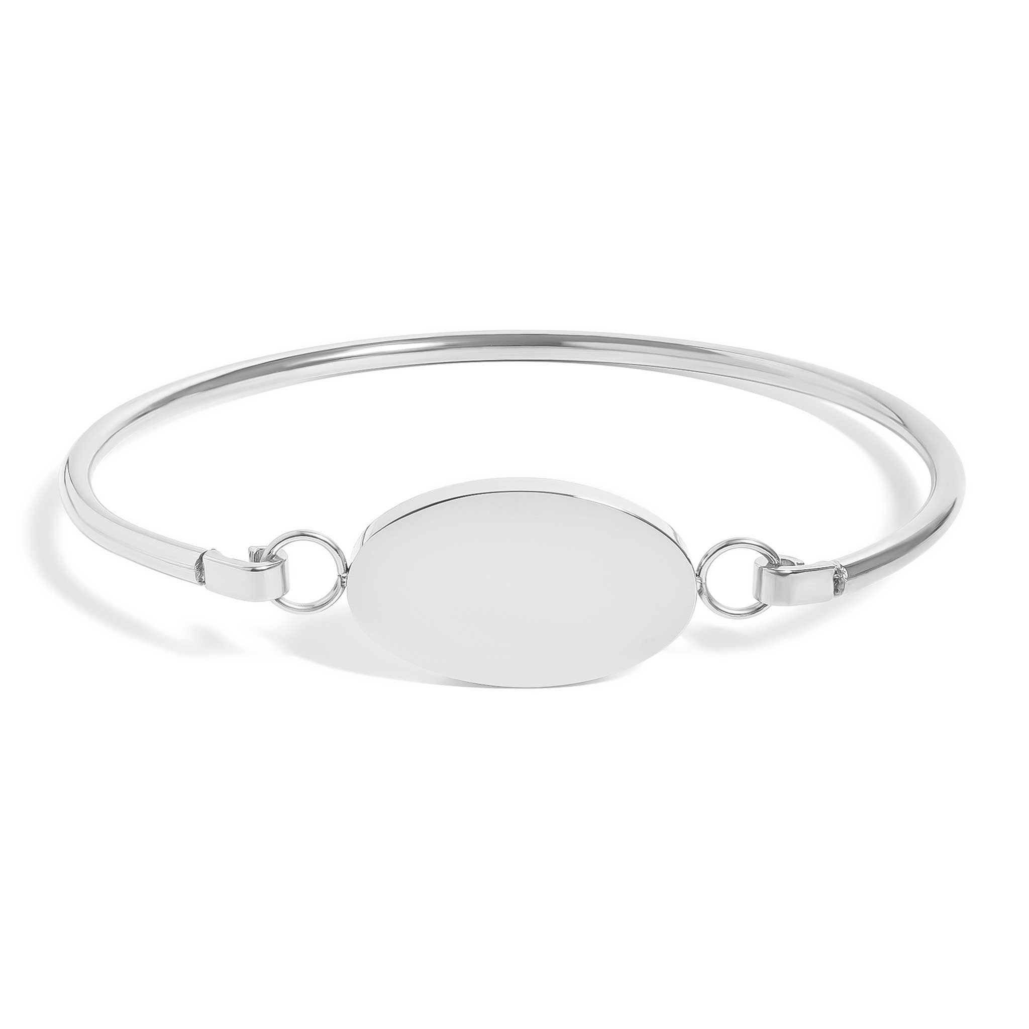 WJW - Vente Bracelet jonc - Bracelet ovale gravable en acier inoxydable1