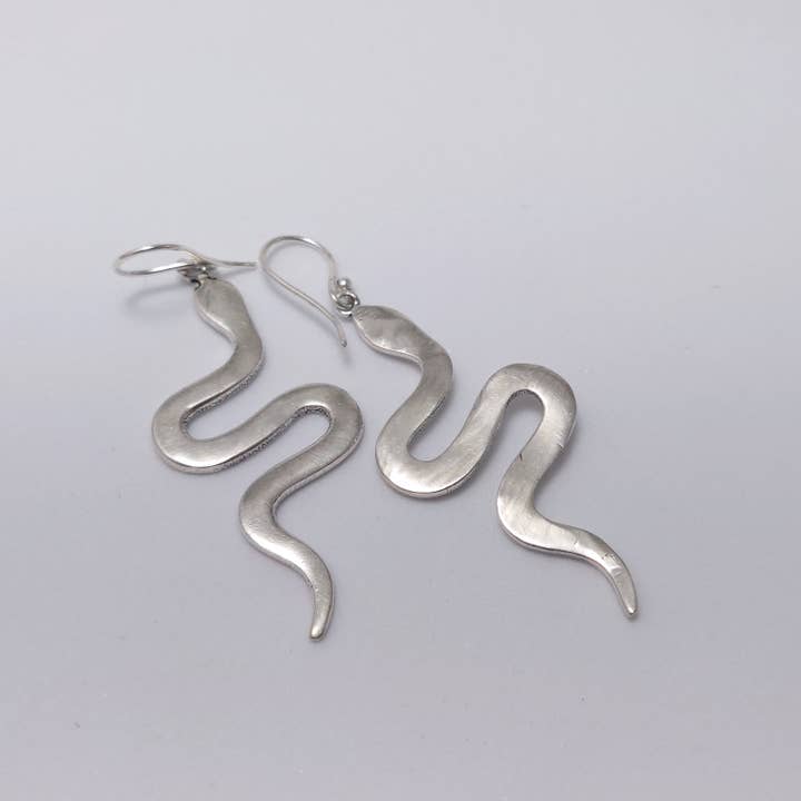 Tenzing Collections - Wholesale Dangle Earrings - Snake Earrings, Golden and Silver