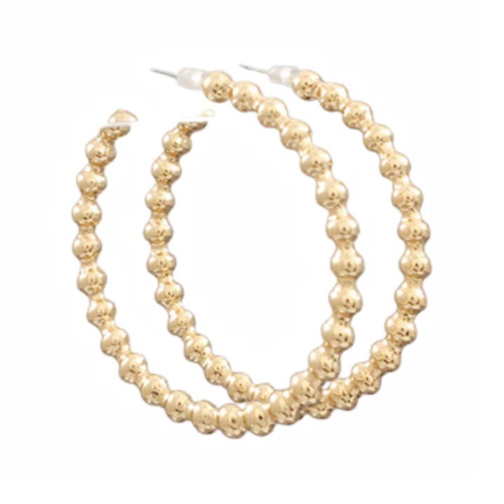 Pierce + Hide - Wholesale Hoop Earrings - Gold Ball Hoop Earrings | Classic Gold Hoops2