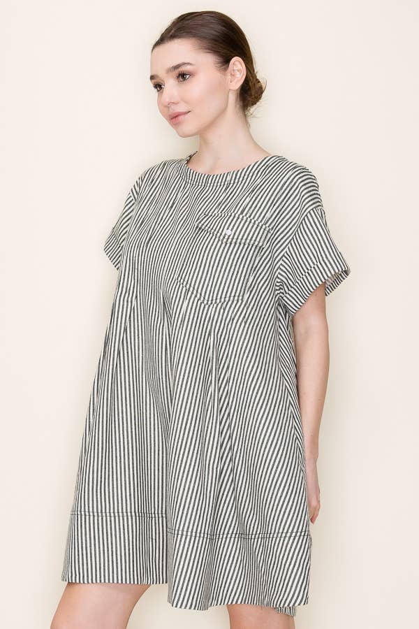 Star Drop - Wholesale Dress - Women's - STRIPE SWING SHORT DRESS- SDD63759