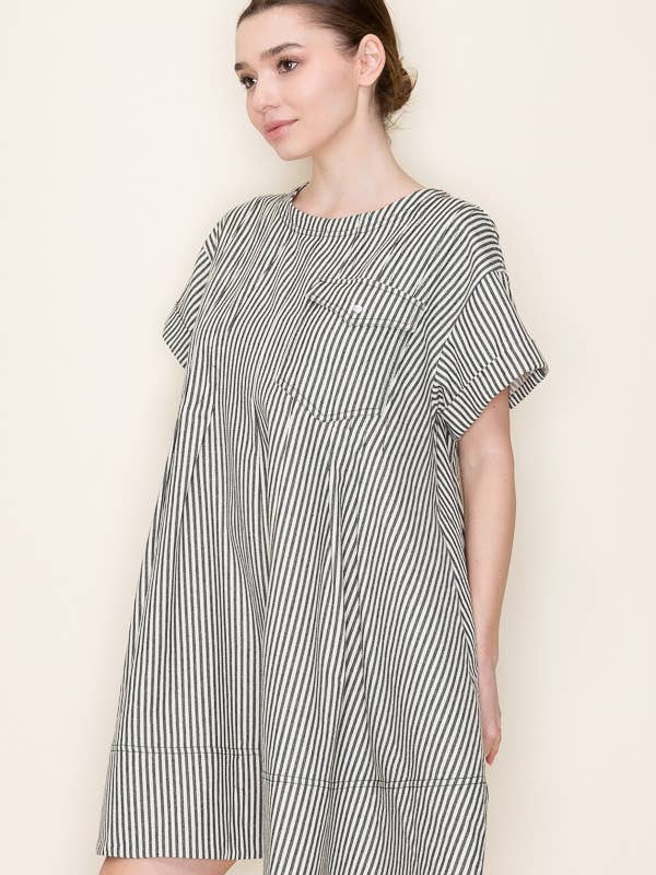 Star Drop - Wholesale Dress - Women's - STRIPE SWING SHORT DRESS- SDD63759