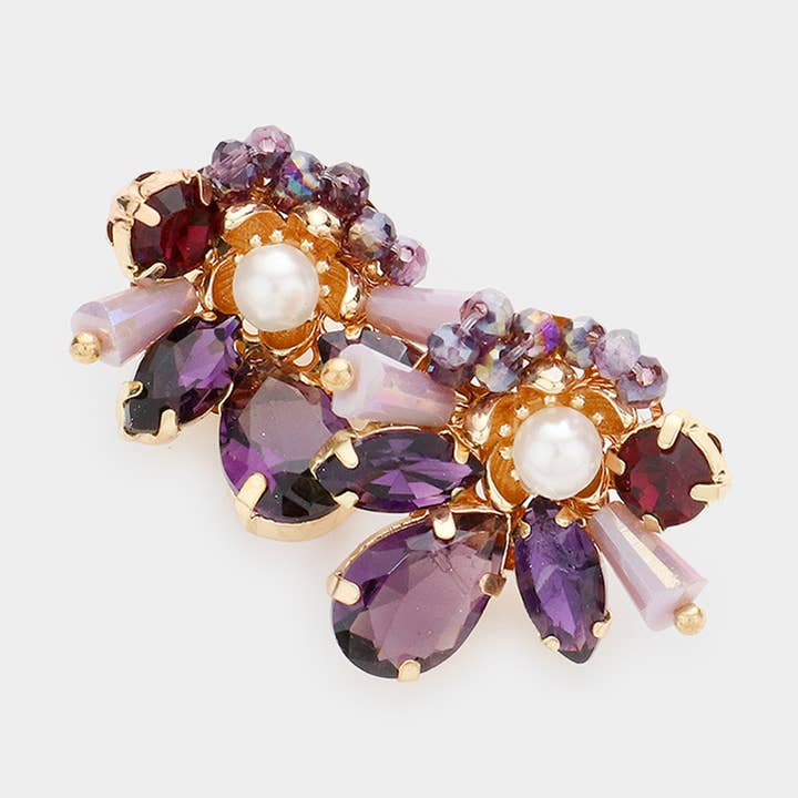 Pendientes de tuerca con forma de racimo de cuentas con múltiples piedras con forma de perla para venta al por mayor de Sensibling Corp.