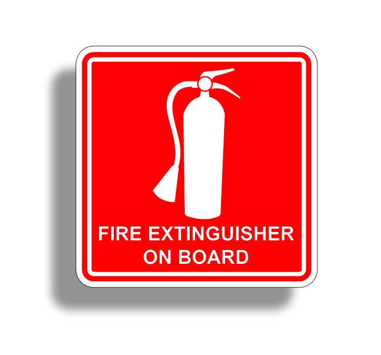 Real Sticky - Wholesale Sticker - Fire Extinguisher On Board - Red