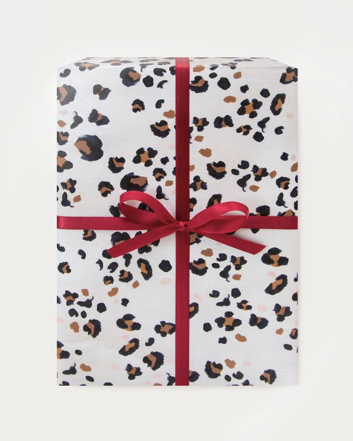 Our Heiday - Wholesale Flat Wrap - Navy Leopard Gift Wrap (Sheet)0