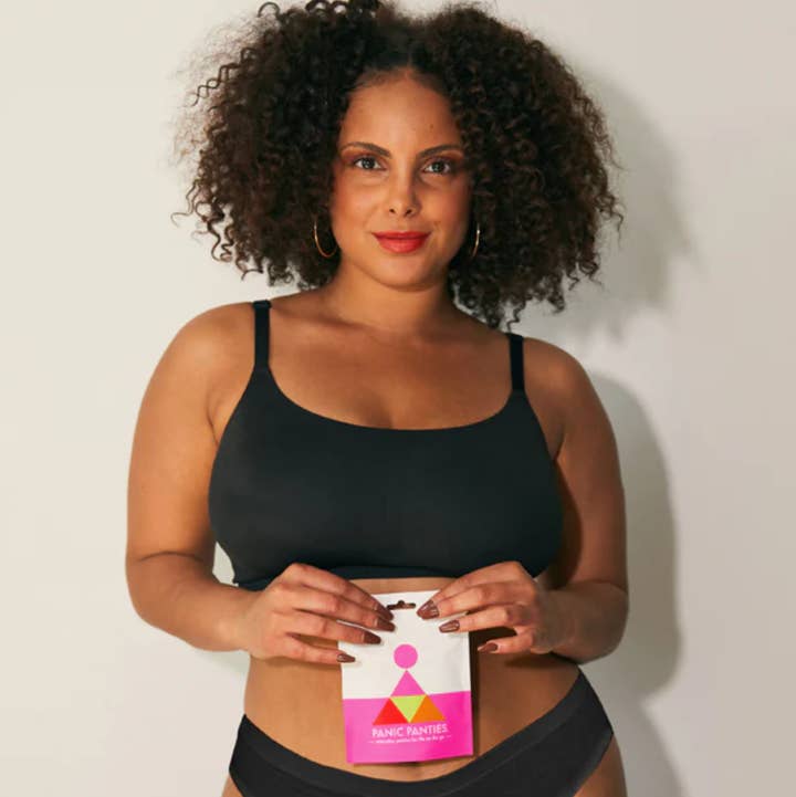 Black No-Show Bikini - Panic Panties On-the-Go Underwear for wholesale on Faire1