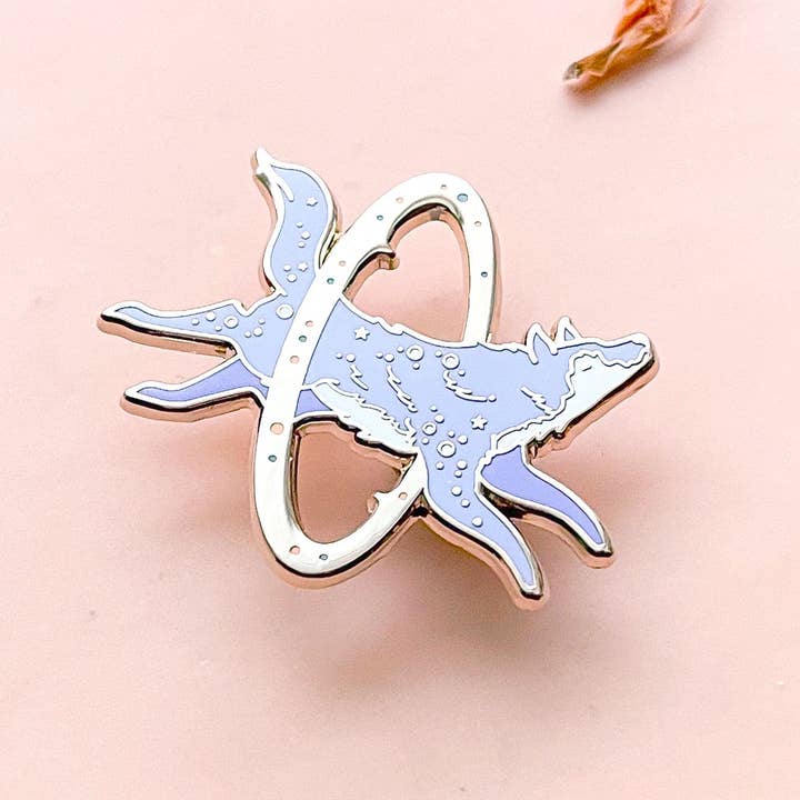 Alum and Ink - Wholesale Lapel Pin/Button - Cosmic Wolf Enamel Pin1