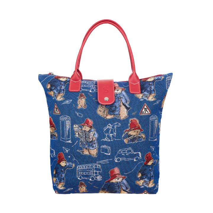Paddington™ Bear Blue - Folding Bag for wholesale by Signare Tapestry