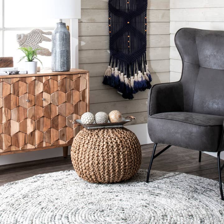 nuLOOM - Wholesale Pouf - York Classic Knitted Solid Jute Filled Ottoman Pouf1