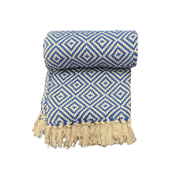 Asia West - Wholesale Throw Blanket - Teal, Blue, Plum, Tan or Black 100% Cotton Throw Blanket