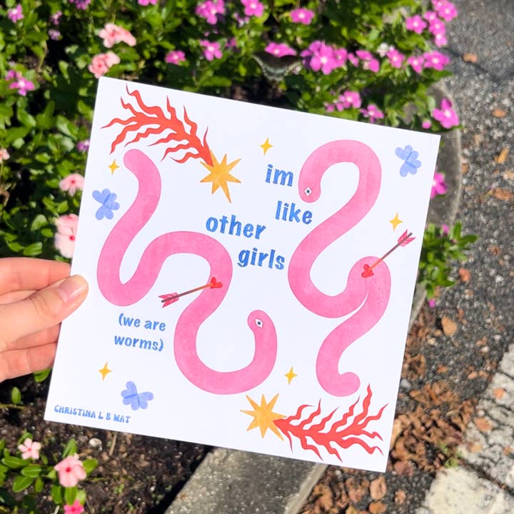 Stampa artistica «Girls Supporting Girls I'm Like Other Girls» Worm per la vendita all'ingrosso da parte di LadyBeatificsBugs