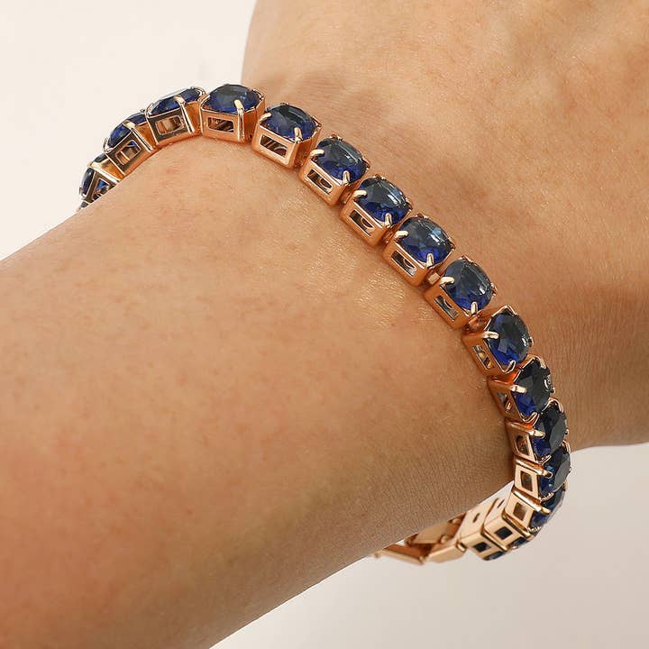 Round CZ Stone Tennis Chain Bracelet for wholesale by Sensibling Corp.