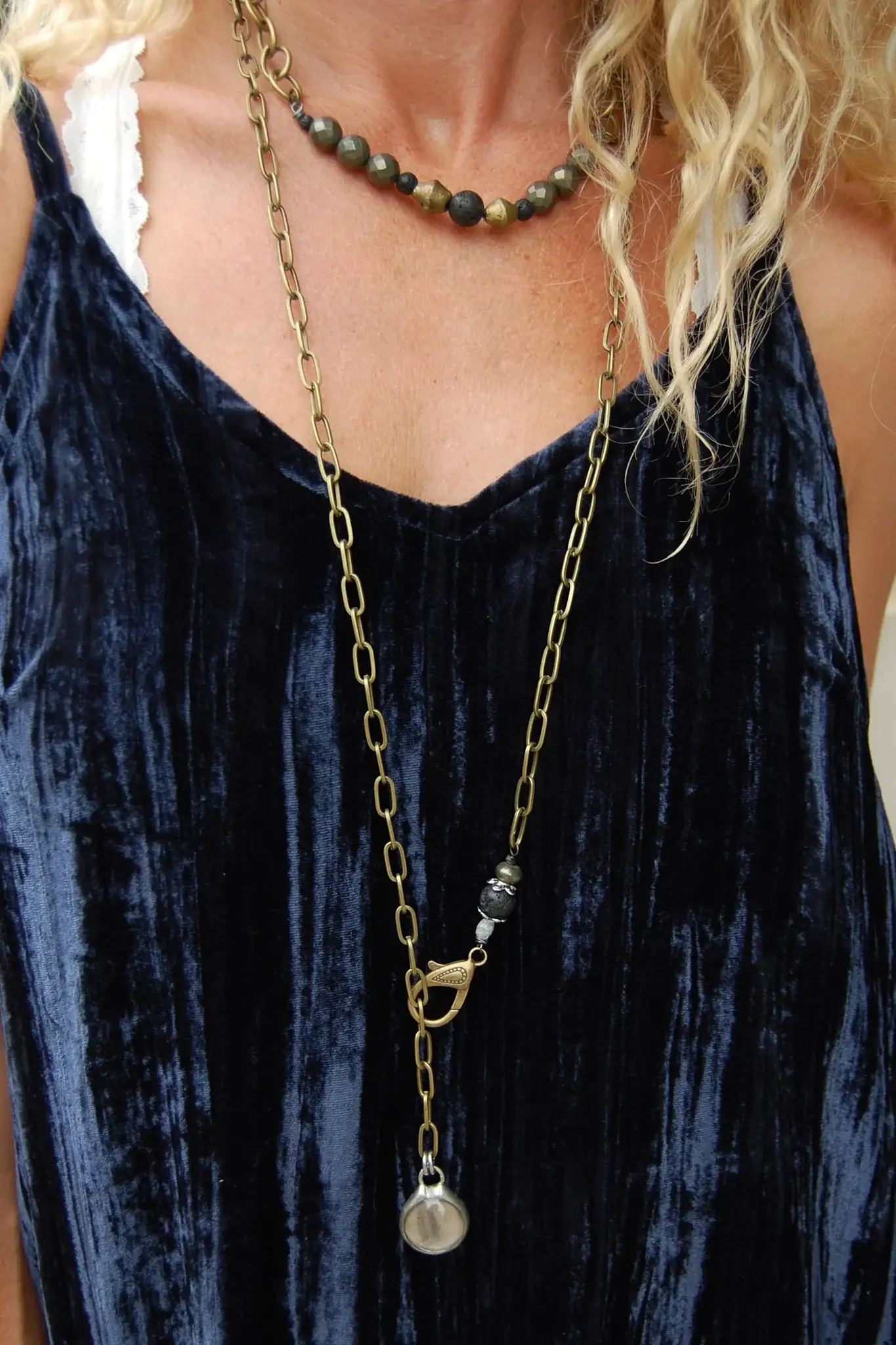 SPIRIT LALA LLC - Wholesale Y-Neck/Lariat Necklace - Spirit Lala Vintage Coin: Coin Lariat Brass Chain Necklace1